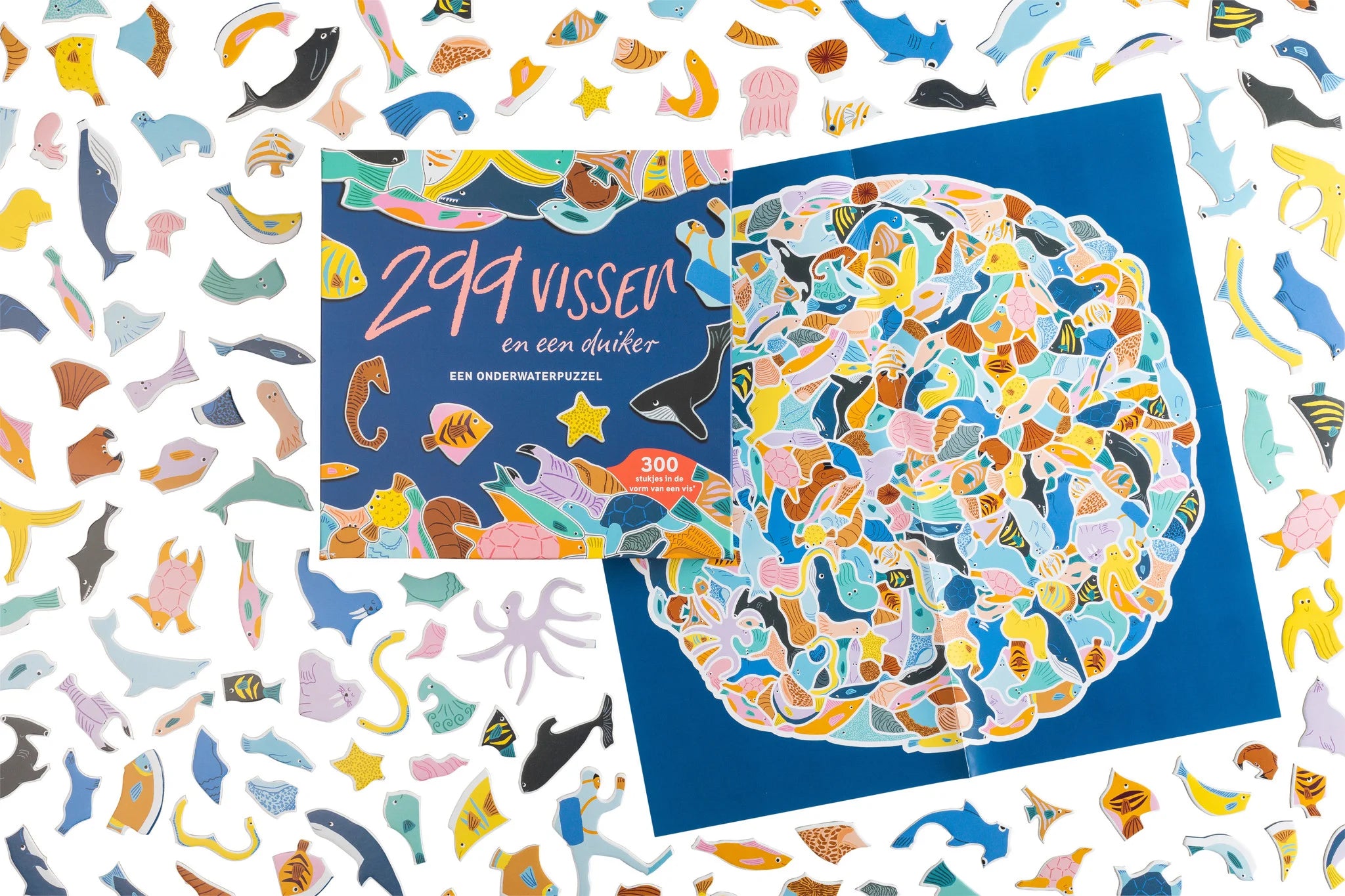 Jigsaw Puzzle 299 fishes and a diver NL