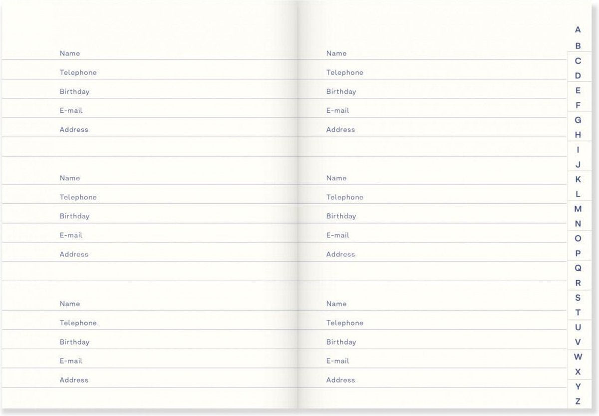 A-Journal Notizbuch Adressbuch B6 Liniert