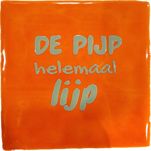 Tegeltje Amsterdam Small De Pijp Helemaal Lijp Oranje