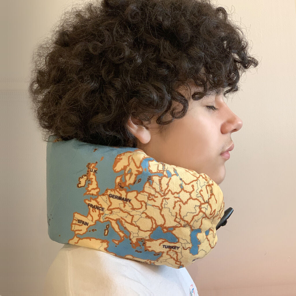 Travel Neck Pillow - World Map print