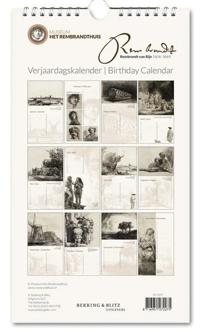 Birthday Calendar Rembrandt van Rijn