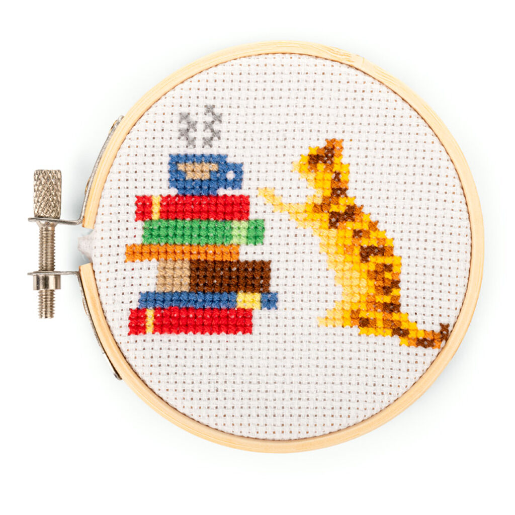 Mini Cross Stitch Embroidery Kit - Tiger