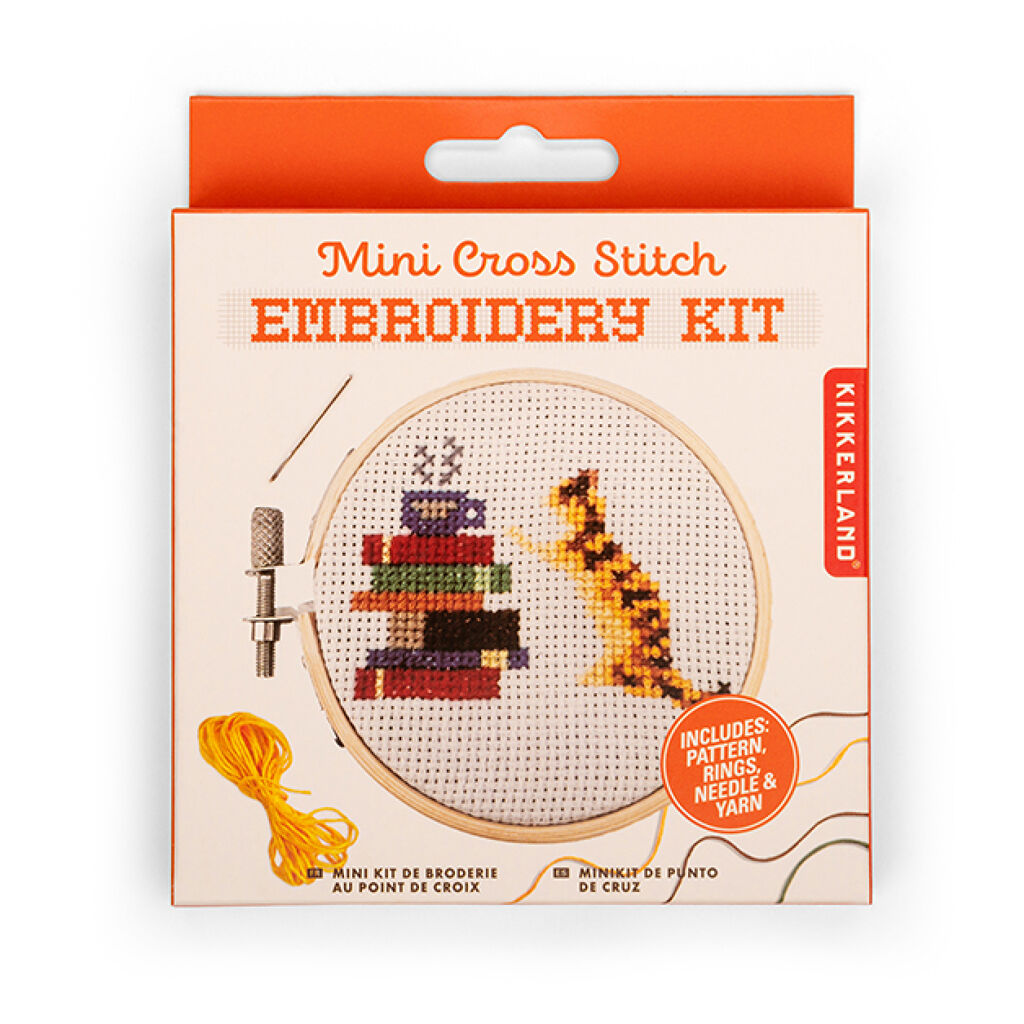 Mini Cross Stitch Embroidery Kit - Tiger